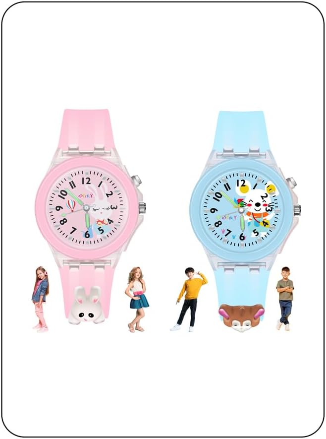 SPIKY Analog Watch for Kids | 3D Cartoon | 7 Multicolor LED Luminous Disco Lights with Silicone Strap | Unisex Best Birthday Gift | Analogue Wrist Watches for Boys & Girls | Age 3-10 Yrs
