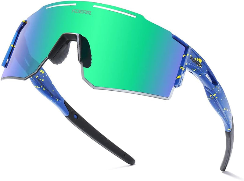 RINKUOLYO Sports Polarized Sunglasses for Men and Women Viper Sunglasses for Cycling Running Driving, M