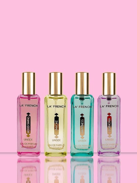 La French Perfume Gift Set for Women 4X20ml | with Mood Swing Euphoria Happiness Invoke | Luxury Perfume Set | Spicy Fresh Long Lasting Fragrance