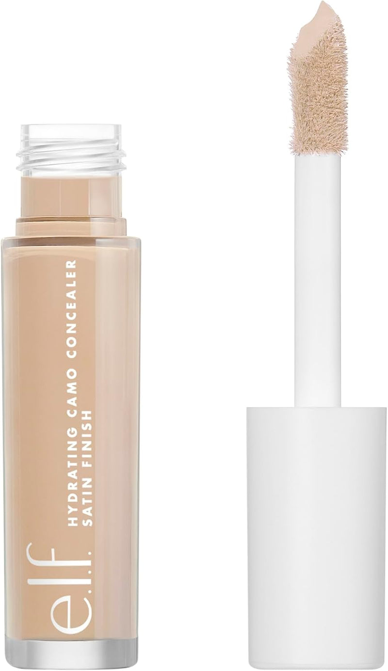 e.l.f. Hydrating Camo Concealer, Lightweight, Full Coverage, Long Lasting, Conceals, Corrects, Covers, Hydrates, Highlights, Medium Peach, Satin Finish, 25 Shades, All-Day Wear, 0.20 Fl Oz - Medium Sand