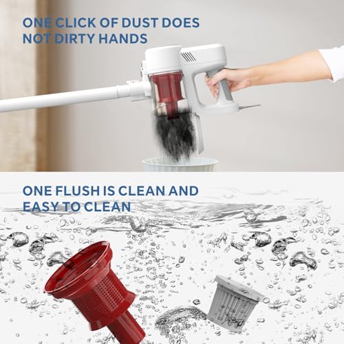 Baytion Vacuum Cleaner，Hand-Held Vacuum Cleaner with Large Suction Can for Sofa and Living Room