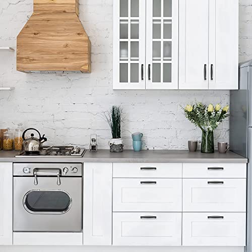 ELECDON 10 Pcs Kitchen Cabinet Handles, Solid Cabinet Pulls Cabinet Hardware 5 inch Hole Center Matte Black Drawer Pulls for Cupboard Drawer Handles (Black)