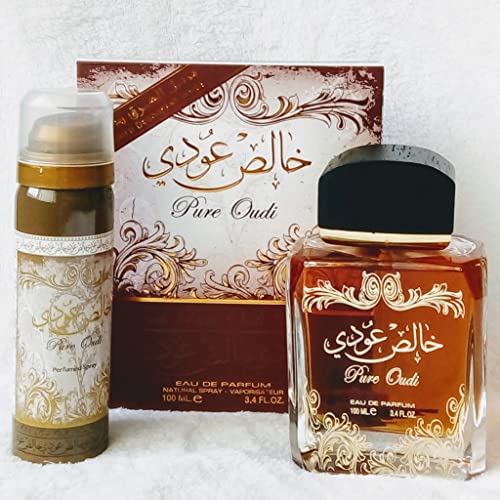 Lattafa Pure Oudi Eau De Parfum For Unisex,100 ml with Deodorant 50 ml