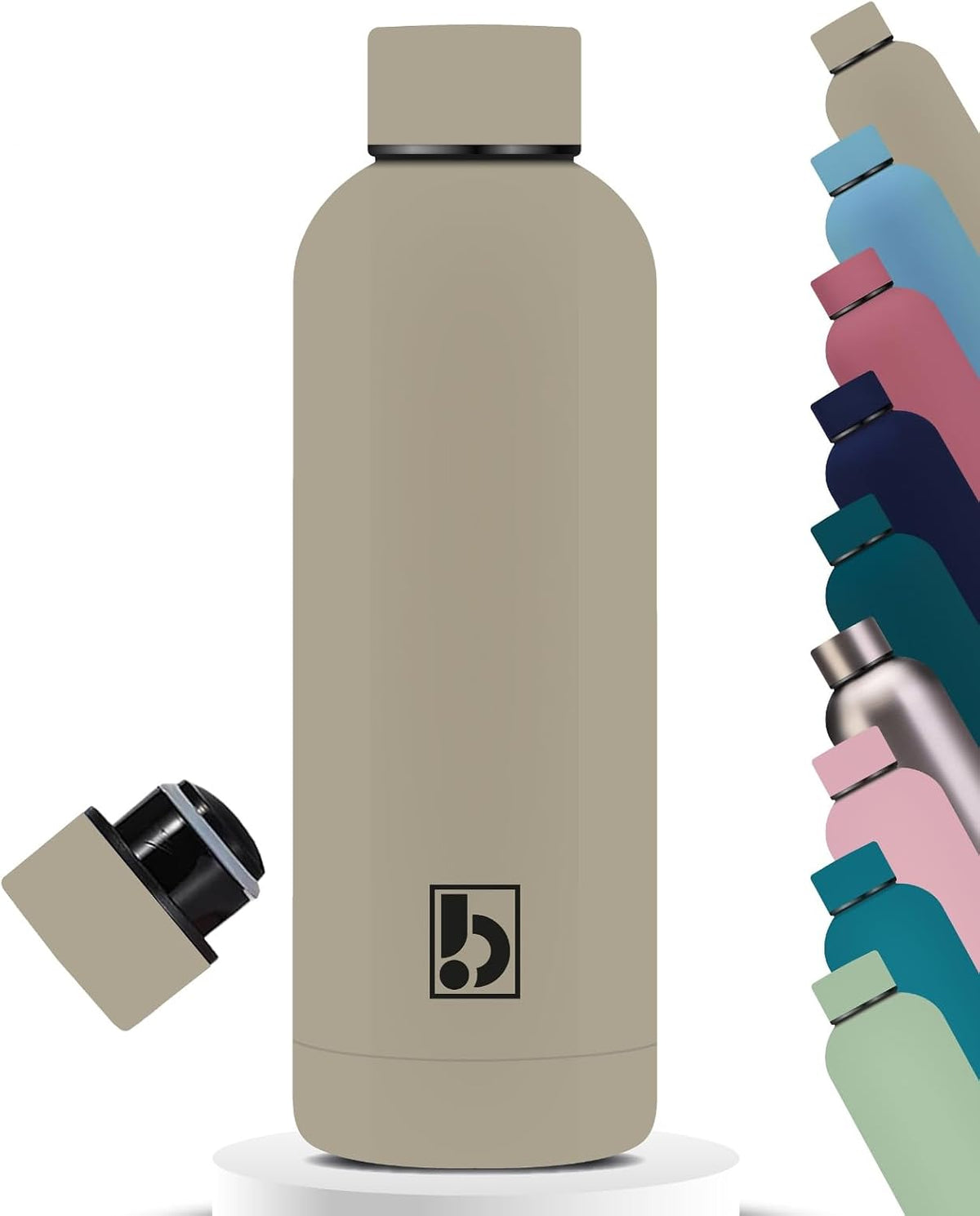 Water Bottle Stainless Steel, Drinking Thermos Double Wall Insulated Water Bottles for Hot and Cold Water Kids School Hydro Flask Water Bottle for Gym Office Water Bottle (BEIGE 750ML) – image 8