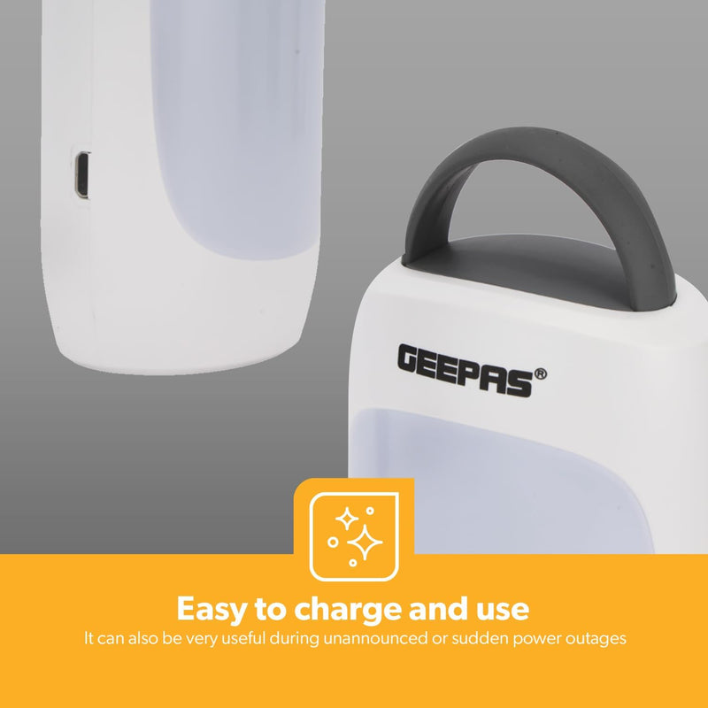Geepas Rechargeable Emergency Lantern- GE51037/ Energy Efficient DesignPortable, Lightweight, Carry Handle 2 years warranty