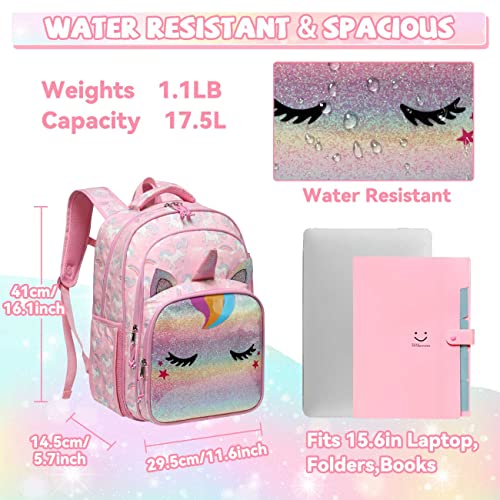 Kids School Backpack Lunch Box Bag Pencil Case Combo,Vaschy Children Bookbag Schoolbag Set for Preschool/Kindergarten/Elementry School Supplies Boys Girls