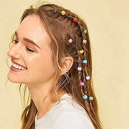 MLOLM 100 Mini Claw Hair Clips Rainbow Mini Hair Clip Tiny Plastic Plastic Hair Claws Hair Braids Maker Beads Head wear Hair Accessories for Girls Women