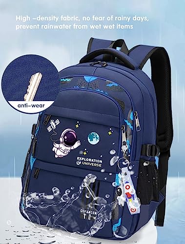 School Bag for Boys, Astronaut Backpack for Boys Teens, Large Capacity School Bags Bookbag for Kids Elementary Middle