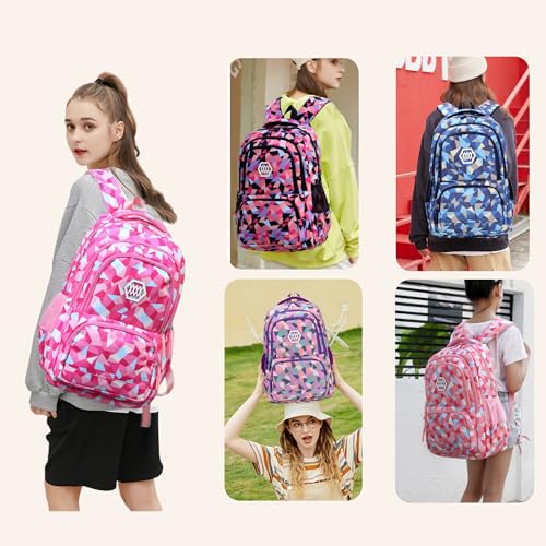 Geometric Print Girls Boys Backpacks for Kids Primary School Bags