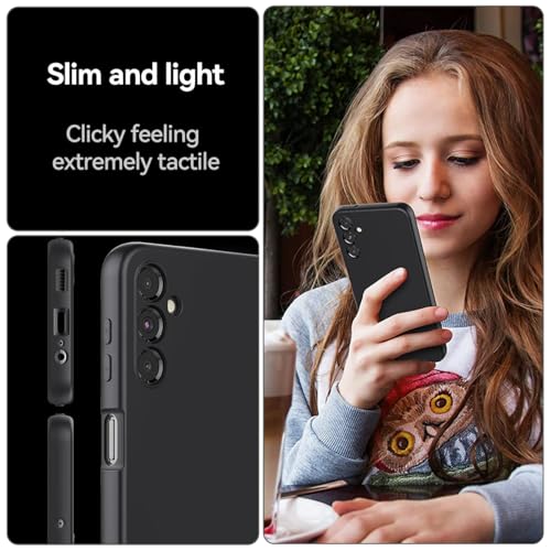 T Tersely Liquid Silicone Case for Samsung Galaxy A16, Suitable for Wireless Charger Shockproof & Scratch Soft Case Cover with Liquid Silicone Rubber Skin, Black