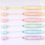 Candy Shape Highlighters, Chisel Tip, Water-Based, Quick-Drying, Smooth Writing 6 Macaron Colors
