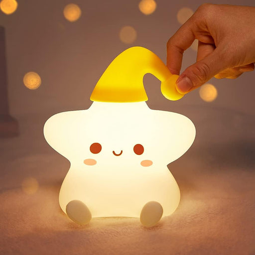 One Fire Silicone Rechargeable Battery Cute Stars Night Light for Kids