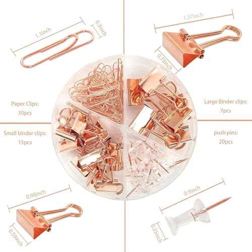 AM ANNA Rose Gold Desk Organizer, Heavy Duty Office Stapler Stationery Desk Accessiories for Office School Home,Staplers for Desk (Desk Organizer)