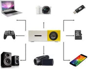 YG300 Mini Portable Projector 400 - 600 Lumens LCD Video Projector Support HDMI / USB / AV / CVBS/ Remote Control for Home Cinema Theater Indoor/Outdoor Movie projectors Yellow