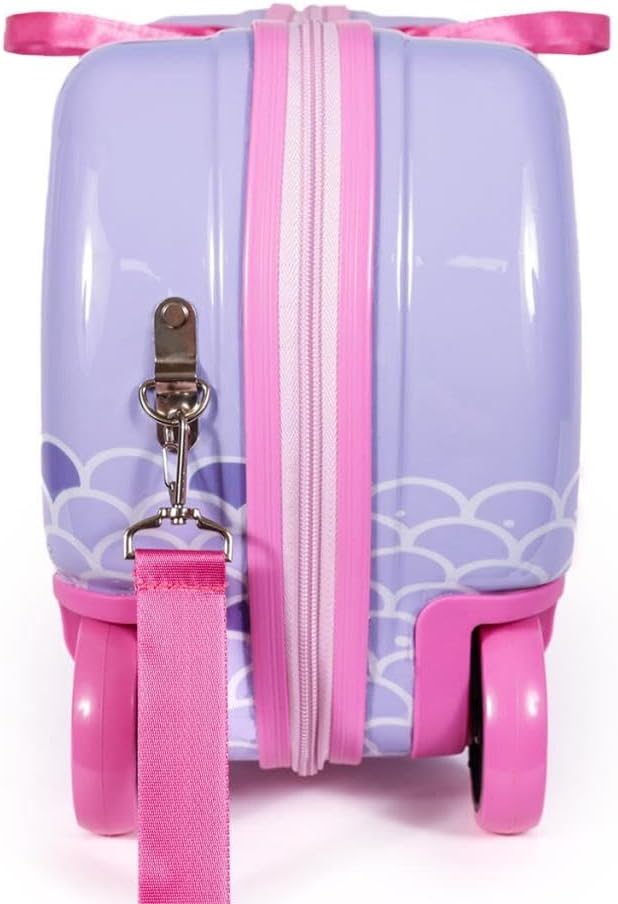 MILK&MOO Rideable Kids Suitcase Little Mermaid, Fun and Safe, Durable, Spacious, and Ergonomic Design, Enjoyable Journeys with 360-Degree Swivel Wheels,Suitable for Children Aged 2-6 Years