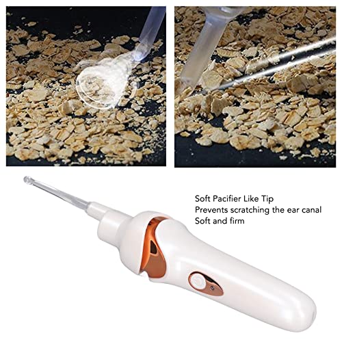 Zudoo Electric Ear Suction Device, Portable Automatic Electric Vacuum Ear Pick Ear Cleaner Earwax Remover with LED Light for Earwax Removal, Soft Prevent Ear-Pick Clean Tools Set (White)