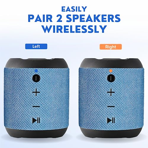 WONDER-BLED Portable Wireless Mini Bluetooth Speaker, XBass Shower Speaker, Dual Pairing, IPX5 Waterproof, 6hrs Playtime, 10 meters Bluetooth Range Home/Outdoor/Party/Quran Speaker (Blue)