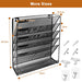 Wall File Organizer 5 Tier Metal Mesh Wall File Holder, Vertical Magazine Rack with Bottom Flat Tray Pockets Nametag Label, Office Hanging Folder Paper Document Storage Mail Sorter Bin for Home School