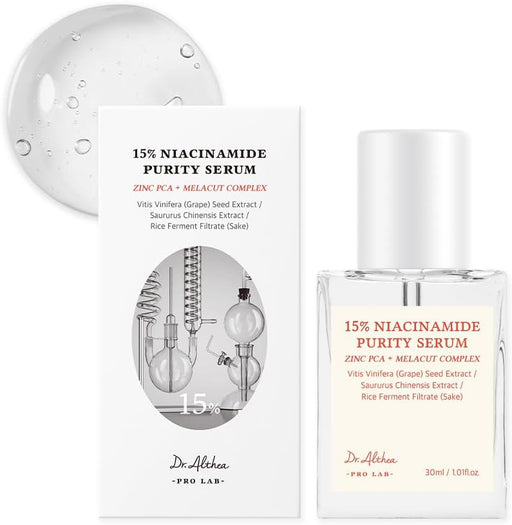 15% Niacinamide Purity Serum - 15% Niacinamide included, Overall skintone and texture improvement, Pore care, Serum control with Zinc. Vegan formula, Korean skincare