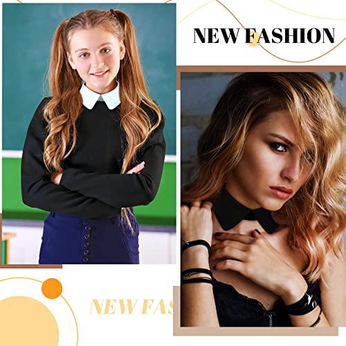 MAKINGTEC Fake Collar for Women 2 Pieces Faux Collar False Lapel Detachable Dickey Collar White Black Blouse Collar Women's Simplicity Collar