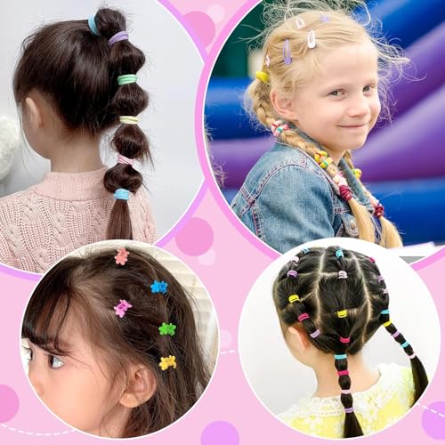 Idrese 1110 Pcs Hair Accessories Gift Box for Girls,Elastic Hair Ties,Big Bows Decorative Spring Hair Clip,Colorful Cute Hairband Sets with Box for Girls,and Women