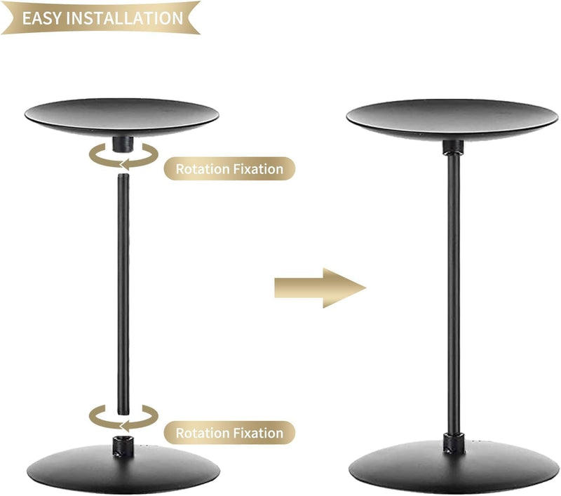 Fohome 6 PCS Black Candle Holders,Minimalism Modern Iron Candle Sticks Holder Decor,Candle Stand for Wedding,Dinning,Party,Home Decorating,Anniversary