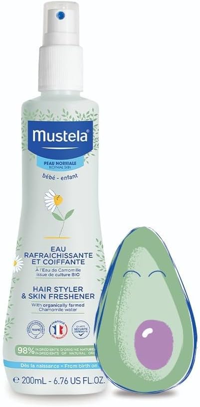 Baby Hair Styler & Skin Freshener - with Natural Avocado & Chamomile Water - Vegan & Hypoallergenic - 200ml (Pack of 2)