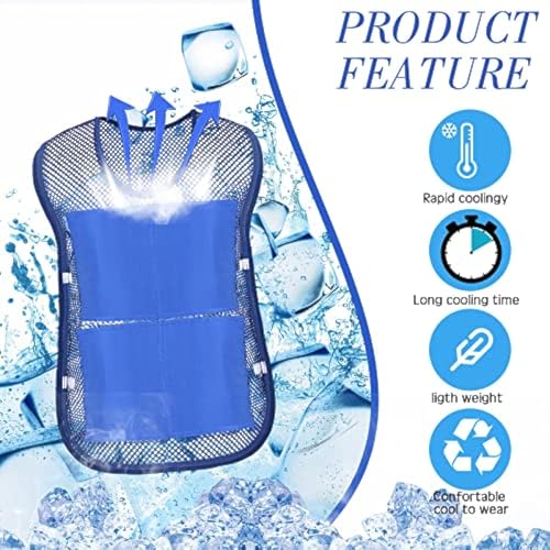 NALACAL 2Pcs Ice Vest, Cooling Vest with 16Pcs Ice Packs, Safety Vest, Summer Cooling Vest, Cool Jacket with Pockets for Outdoor Working in the Heat, Fishing, Running, Cycling, Gardening, Sports, Blue