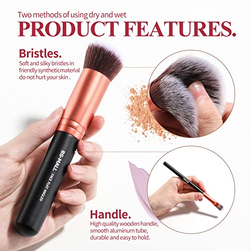 BS-MALL Makeup Brushes Premium Synthetic Foundation Powder Concealers Eye Shadows Makeup 14 Pcs Brush Set, Rose Golden, 1 Count