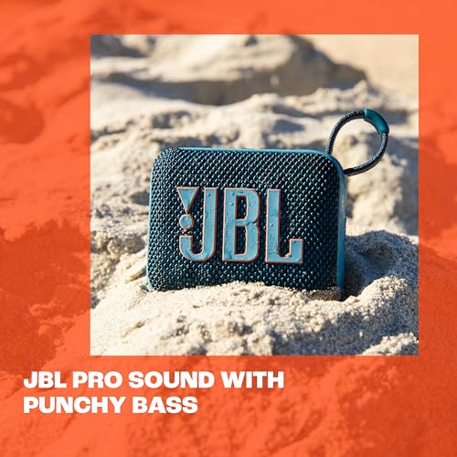 JBL Go 4 - Ultra-Portable, Waterproof and Dustproof Bluetooth Speaker, Big Pro Sound with Punchy bass, 7-Hour Built-in Battery, Made in Part with Recycled Materials (Squad)