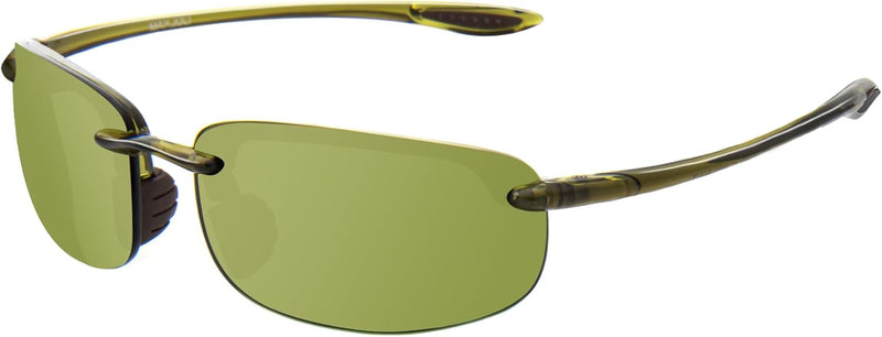 JULI Sports Sunglasses for Men Women Tr90 Rimless Frame for Running Fishing Baseball Driving MJ8001 - Green Polarized