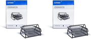 Maxi Mesh Document Tray Black,Metal A4 Paper Office Tray, Letter Organizer Holder Desktop Accessories3 Tires, 3Trbl - 31.7 x 25 x 49.2 cm (Pack of 2)