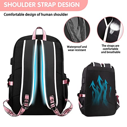 School Bags for Girls, Girls Backpack with Lunch Bag, School bag for Girls Kids Elementary Middle High School College Student 21L Casual Daypack Children Schoolbag with USB Charging Port