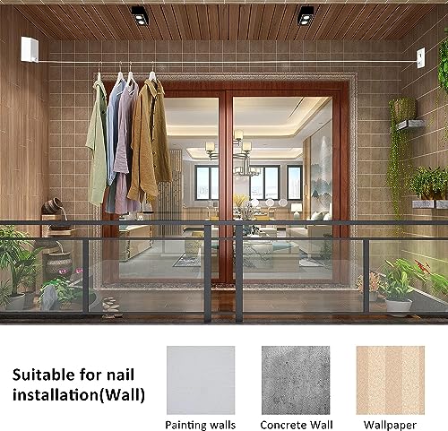 APAP Retractable Clothesline,4.2m Wall Mounted Clothes Drying Line, 304 Stainless Steel Clothes Line,Heavy Duty Stainless Steel Extendable Laundry Line for Indoor Outdoor Bathroom Balcony (Gold)