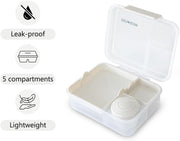 3/4/5 Compartment Convertible 1650ml Bento Lunch Box with 150ml Gravy Bowl - Grey