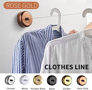 KKD Stainless Steel Retractable Adjustable Lockable Hanging Washing Line (Rose Gold)