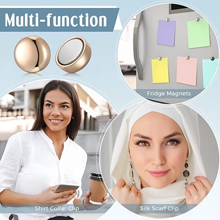 FLAFARY Hijab Magnetic Pins Strongest Commercial Strength Hijab Pins for Women Multi-Use Scarf and Hijab Magnets Pin-less Fabric Magnets