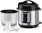Black & Decker 1000W 6L Electric Pressure Cooker 7in1, With 12 Smart Programs 9 Safety Features Dishwasher Safe with Accessories, For Quick and Easy Meals PCP1000-B5 2 Years Warranty