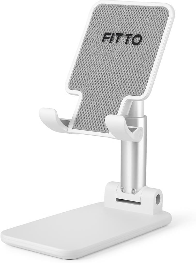 Fitto Folding Desktop Phone Stand, Mobile Holder for Desk, Adjustable & Portable
