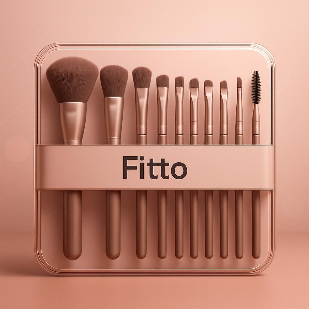 FITTO 12 Pcs Makeup Brushes Set - Naked 3 Professional Makeup Brush Kit with Soft Bristles for Face & Eye Makeup, Includes Foundation, Blush, Eyeliner, Eyeshadow Brushes & Storage Case