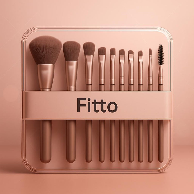 FITTO 12 Pcs Makeup Brushes Set - Naked 3 Professional Makeup Brush Kit with Soft Bristles for Face & Eye Makeup, Includes Foundation, Blush, Eyeliner, Eyeshadow Brushes & Storage Case