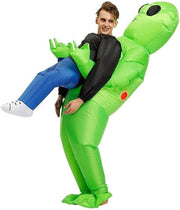 AM ANNA Inflatable ET Monster Costume Scary Green Alien Cosplay Costume for Kids Masquerade Halloween Party,Small