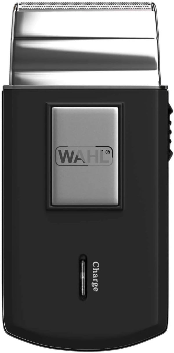 WAHL Travel Shaver for Men - Wet & Dry Cordless Electric Razor with Powerful Motor - Sharp Blades 0.4mm Cutting Length - Spare Blade Foil - Lightweight Design - 45 Min Runtime Travel Pouch, 3615-1027