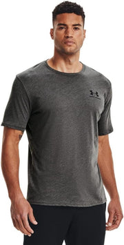 Mens SPORTSTYLE LEFT CHEST SS T-shirt (pack of 1) - Charcoal Medium Heather / / Black