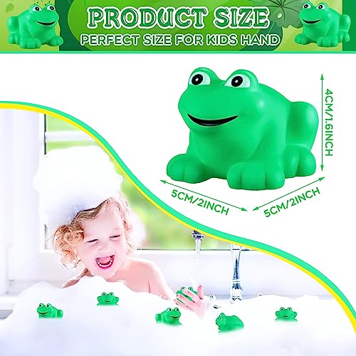 SYOSI 24 PCS Rubber Frogs Squeak Toys and Float Frogs Baby Shower Toys, Swimming Bathtub Toys for Shower Frogs Bathtub Birthday Party Decoration Boys and Girls Bath Toys