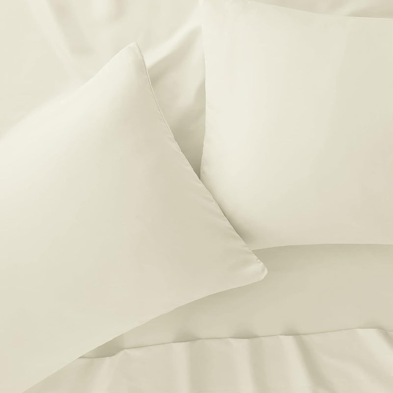 Serta Simply Clean Super Soft Hypoallergenic Stain Resistant Deep Pocket 3 Pieces Solid Bed Sheet Set, Twin XL, Silver Grey