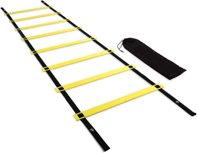 Agility Ladder 4M 8 Rung, Speed Training Ladder for Quick Footwork, Coordination, Endurance & Agility Drills Portable Fitness Equipment for Athletes, Coaches & Kids EM-9334-YB - 50.29 x 5.84 x 5.59 cm