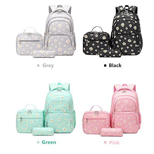 Armbq Girls Backpack Kids School Bookbag Set for Teen Girls Elementary Students Casual Back Pack with Lunch Box