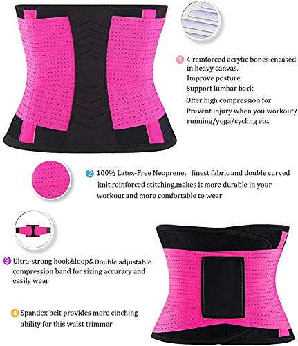 YIANNA Waist Trainer Belt for Women Waist Trimmer Weight Loss Workout Fitness Back Support Belts