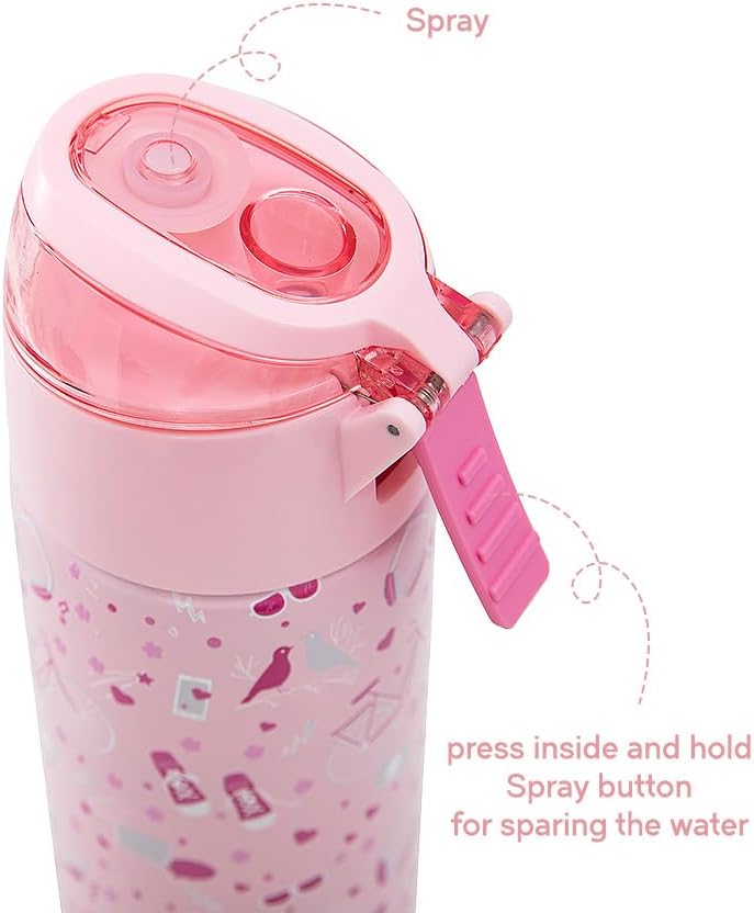 Insulated Stainless Steel Water Bottle w/Spray, Life 640ml - Pink